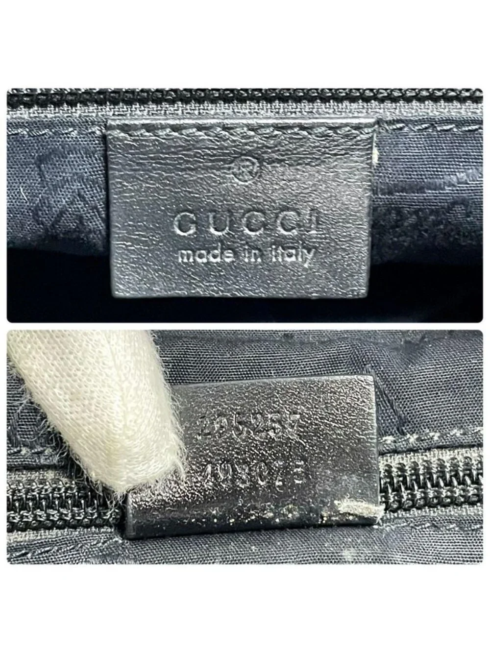 Gucci GG Supreme Crystal Shoulder Bag Messenger Black